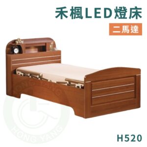 康元 H520 禾楓LED燈床（二馬達）電動床 護理床 病床（附輪）送床包＋防水中單 符合補助項目