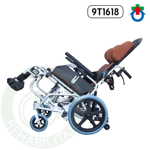 杏華 鋁製空中傾倒 移位輪椅 9T-1618 附胸腔帶 骨盆帶 輪椅 躺式 輪椅