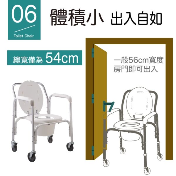 免運 Sunlus 三樂事 移動式 便坐椅 附輪子 SP5610 便盆椅 沐浴椅