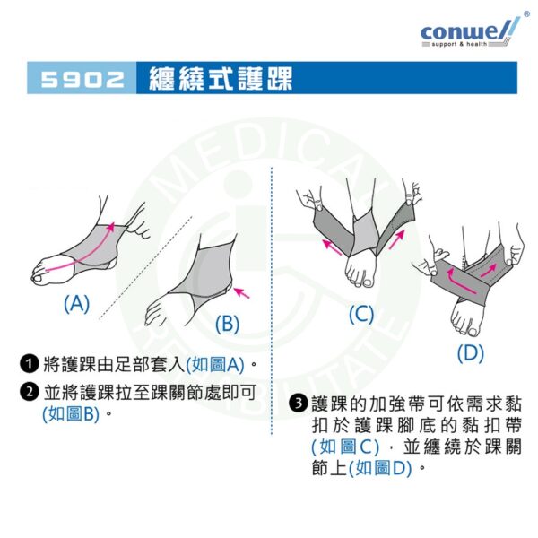 康威利 5902 纏繞式 護踝 腳踝 護具 保護 運動 扭傷 Conwell