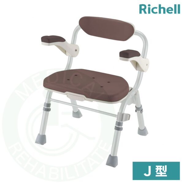 Richell 折疊扶手大洗澡椅J型 小尺寸 洗澡椅 沐浴椅 淋浴椅 RFA49136綠 49132咖啡 利其爾