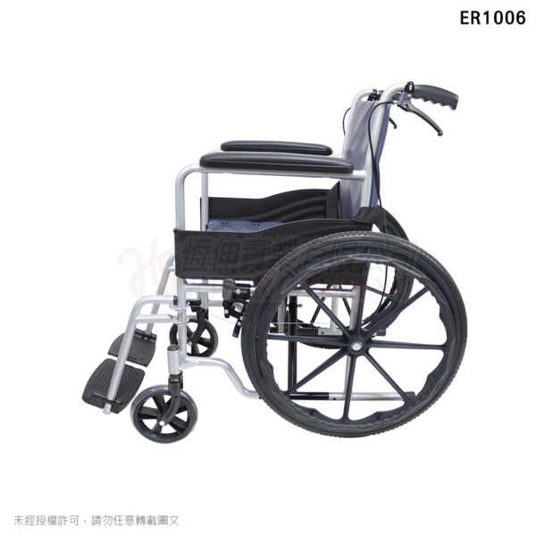 恆伸 ER1006 鐵製輕量化烤漆雙煞輪椅 鐵製拆腳輪椅 手動輪椅 輪椅：圖片 5